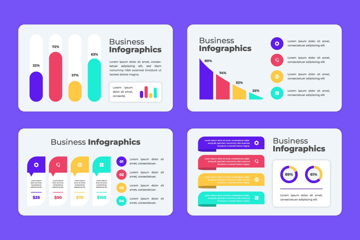 项目进展信息图表模板 Progress Infographics Template 幻灯图表 sucaiwan.com