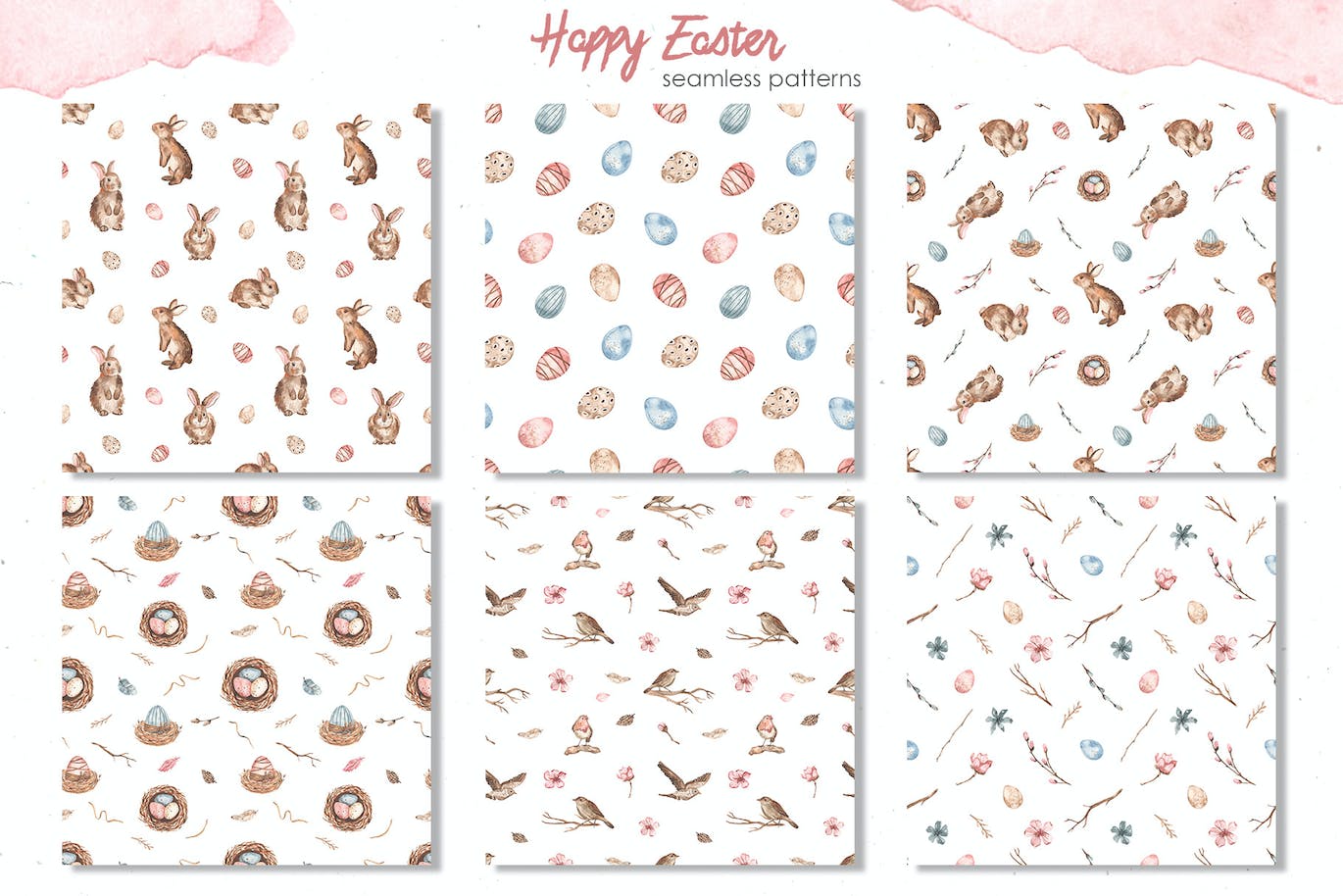 复活节快乐元素水彩画集 Happy Easter watercolor 图片素材 sucaiwan.com