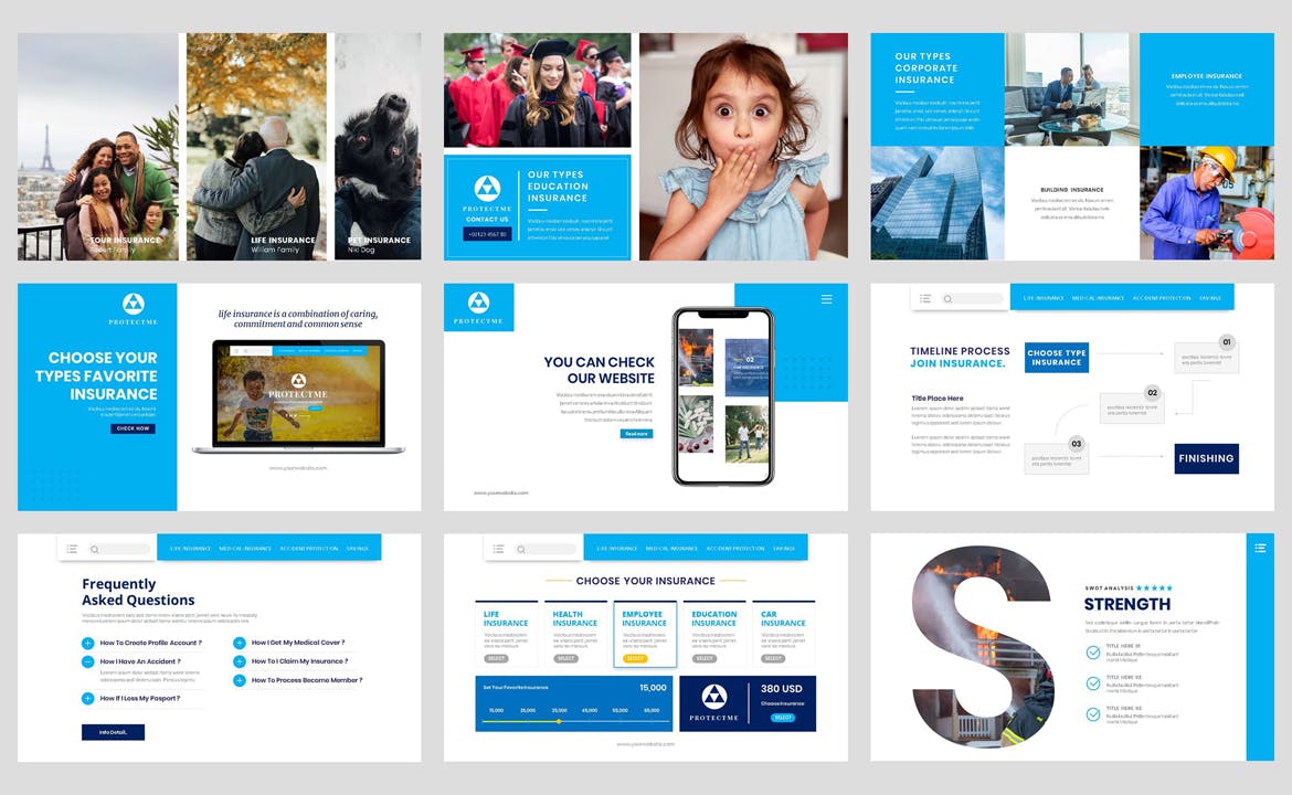 保险业务顾问Keynote幻灯片创意模板 Insurance – Business Consultant Keynote Template 幻灯图表 sucaiwan.com