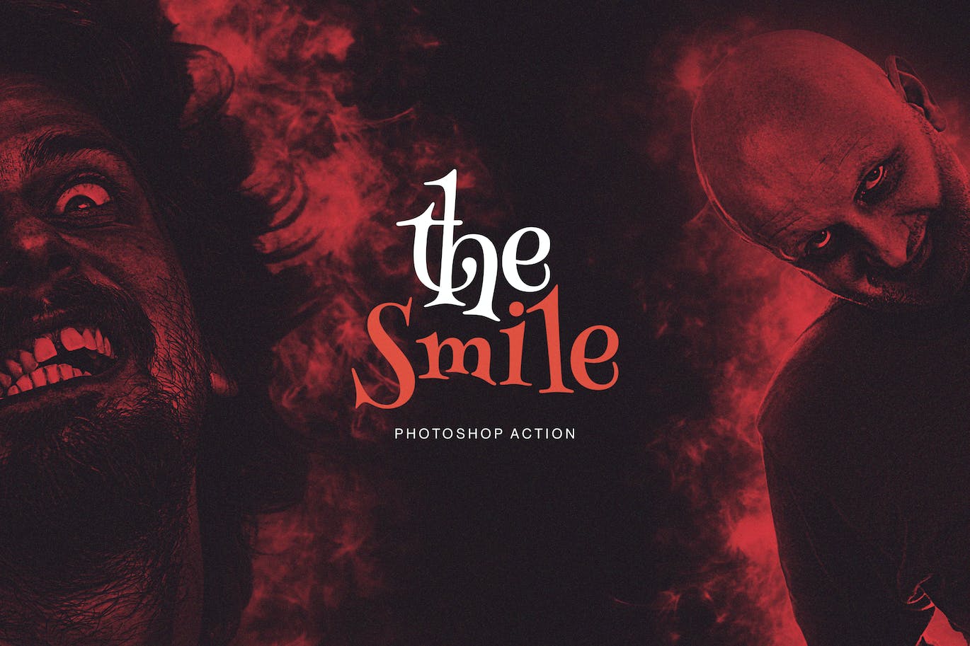 万圣节恐怖效果照片处理Photoshop动作 The Smile Photoshop Action 插件预设 sucaiwan.com