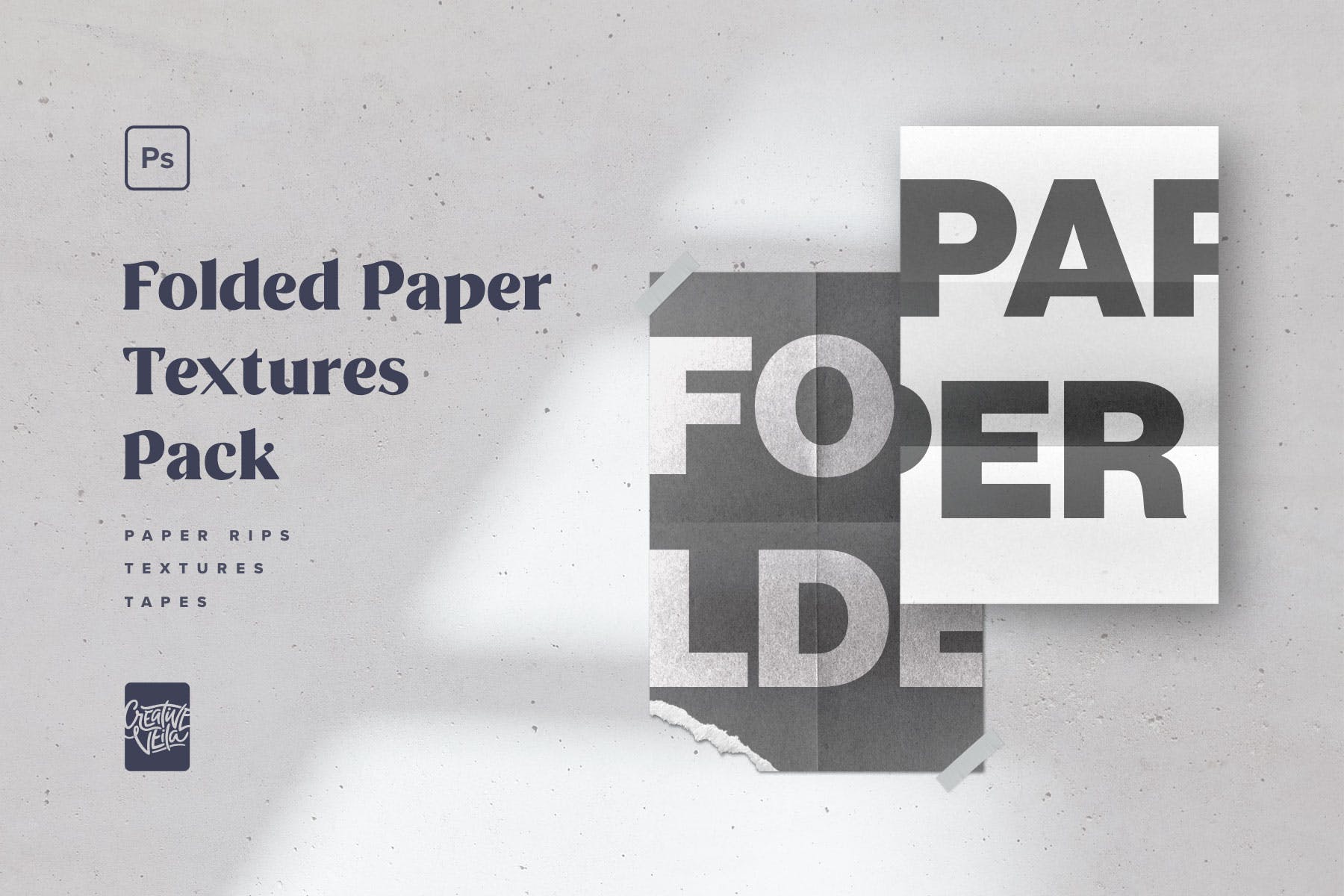 折叠纸张纹理包 Folded Paper Textures Pack 图片素材 sucaiwan.com