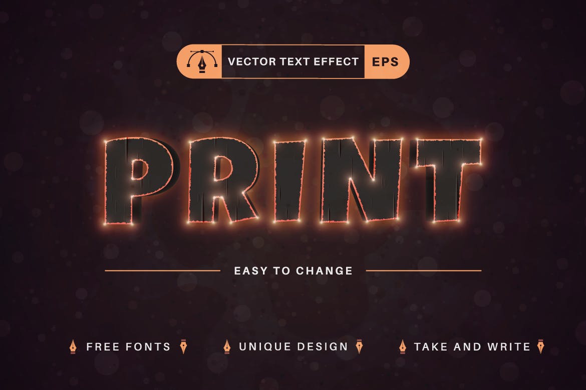 火苗余烬矢量文字效果字体样式 Ember – Editable Text Effect, Font Style 插件预设 sucaiwan.com