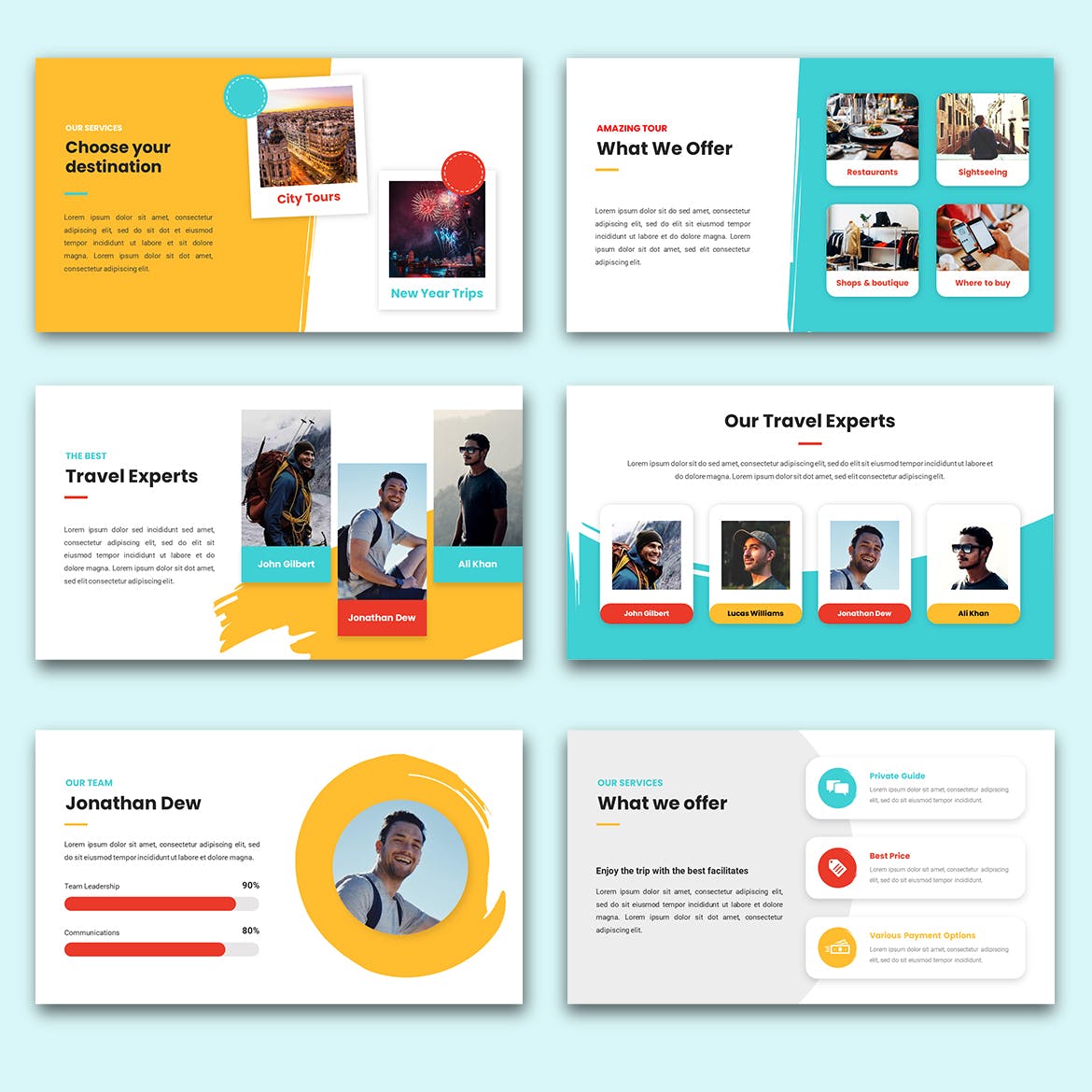 旅行社介绍谷歌幻灯片演示文稿模板 VAKANZ – Travel Agency Google Slide Template 幻灯图表 sucaiwan.com