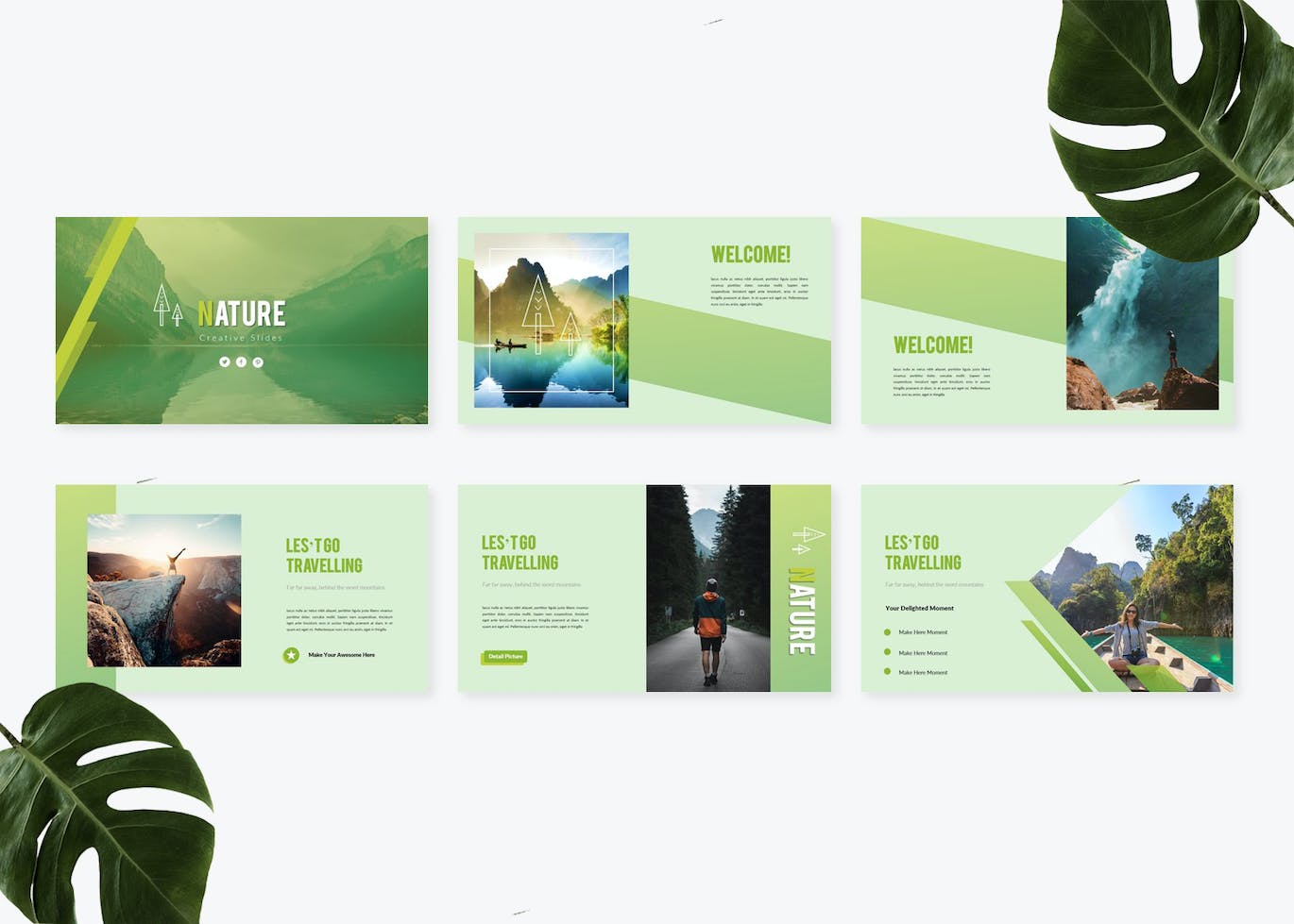 自然创意演示文稿PPT模板 Natural Creative PowerPoint 幻灯图表 sucaiwan.com