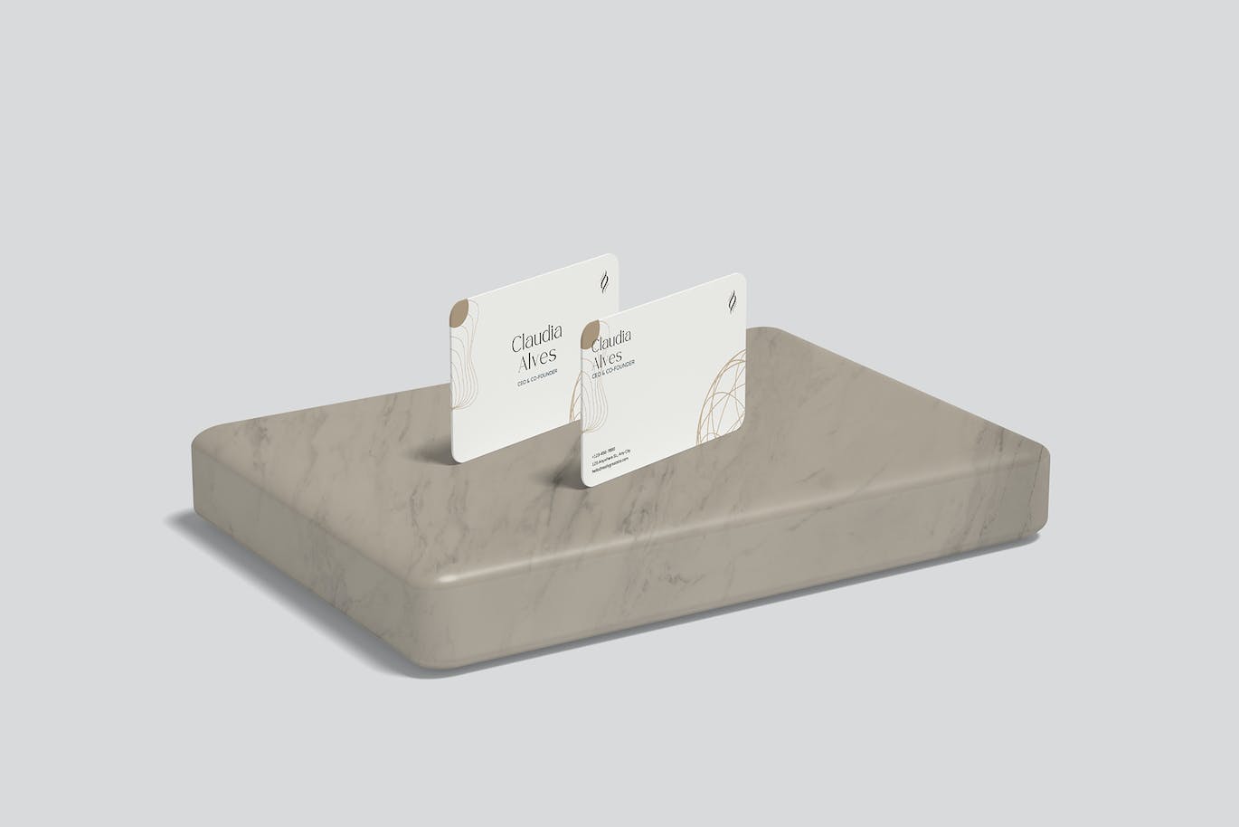 圆角名片设计展示样机图 Business Card Mockup 样机素材 sucaiwan.com