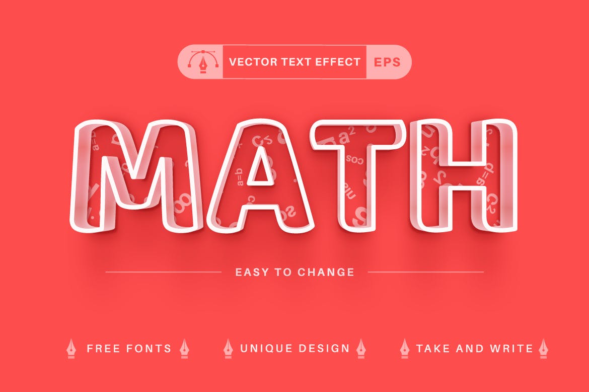 学校必备矢量文字效果字体样式 Set 10 School Editable Text Effects, Font Styles 插件预设 sucaiwan.com