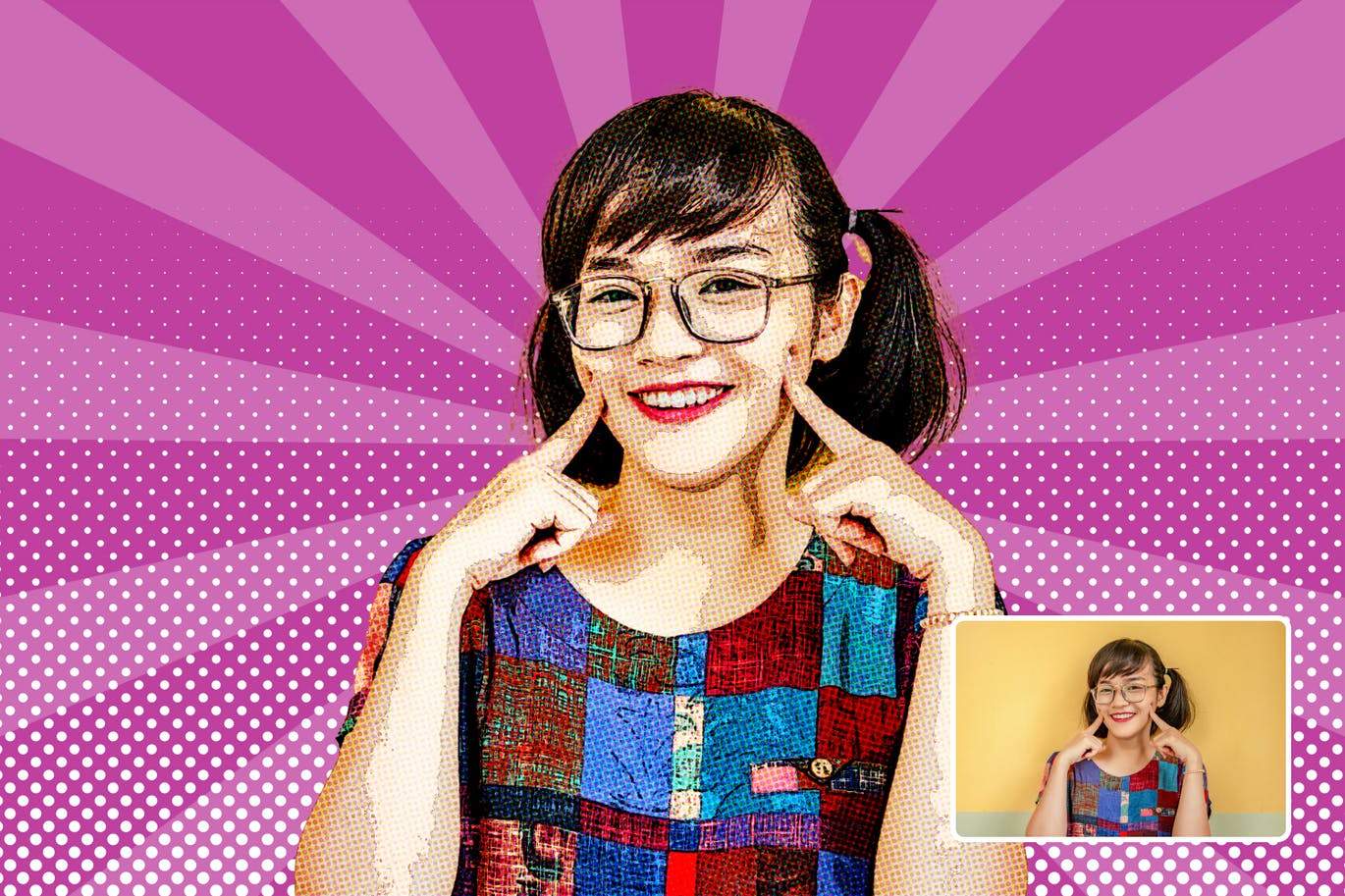 太阳漫画效果照片处理PS动作 Comic Effect Photoshop Action 插件预设 sucaiwan.com