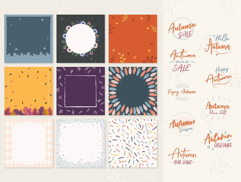 秋季Banner背景图案框架素材 图片素材 sucaiwan.com