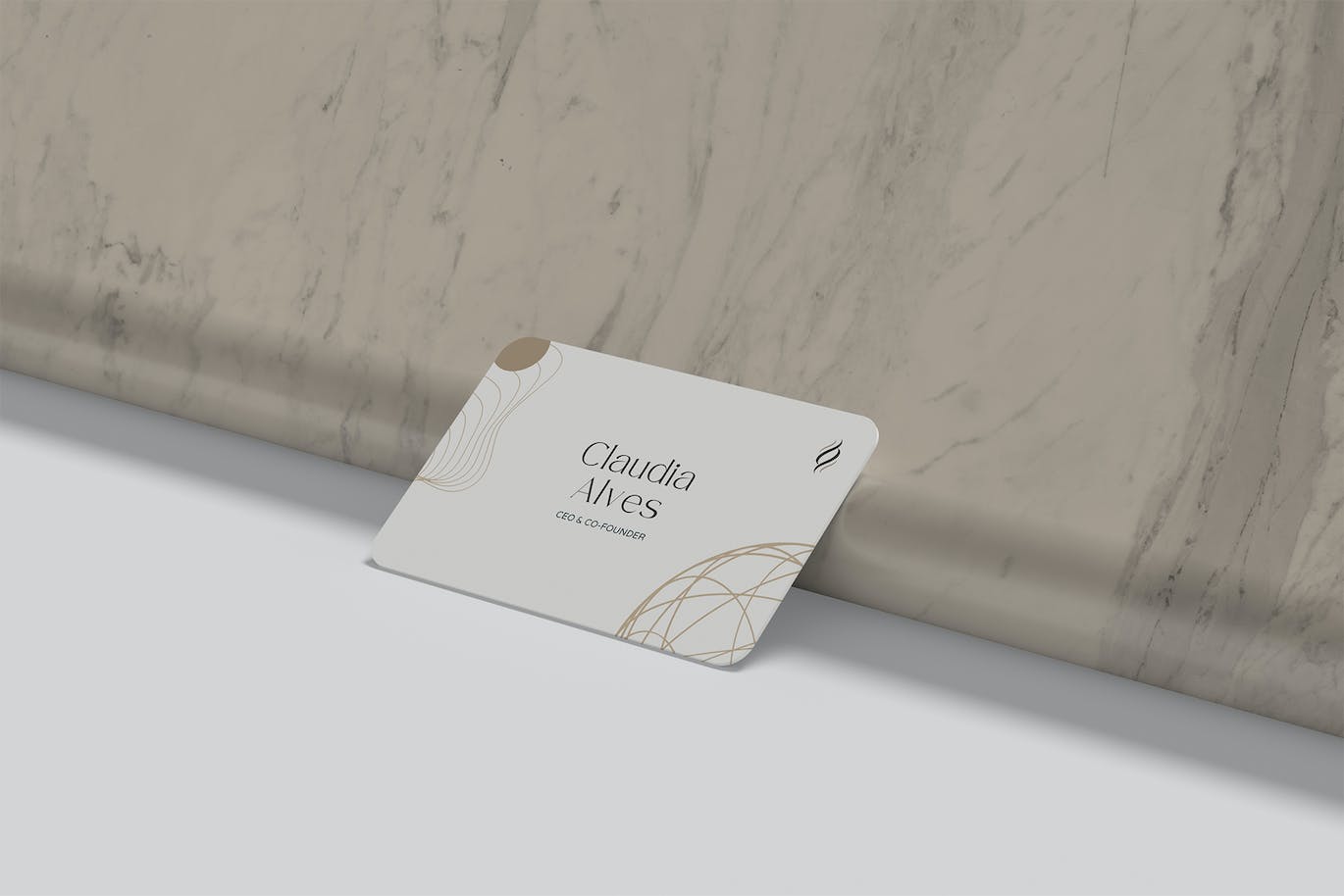 圆角名片设计展示样机图 Business Card Mockup 样机素材 sucaiwan.com