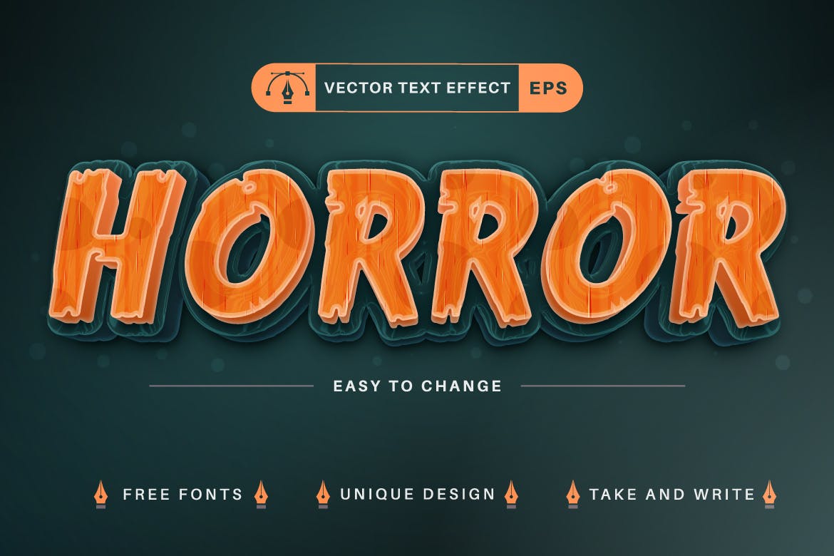 10种万圣节矢量文字效果字体样式 Set 10 Halloween Editable Text Effects, Font Style 设计素材 sucaiwan.com