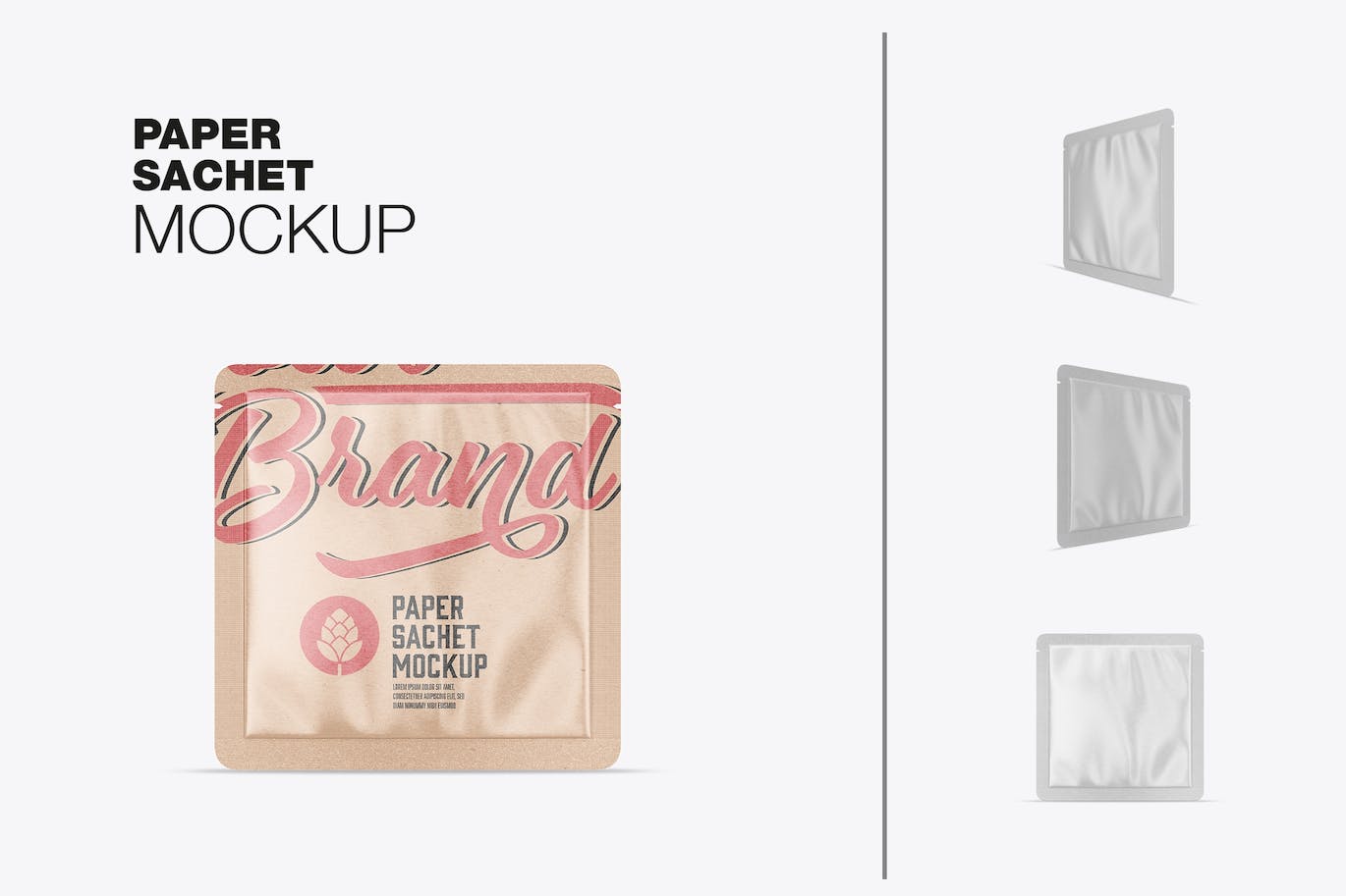 包装牛皮纸袋设计样机图 Pack Kraft Sachet Mockup 样机素材 sucaiwan.com