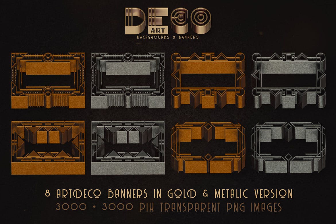 装饰艺术背景和Banner素材 ArtDeco Backgrounds & Banners 图片素材 sucaiwan.com