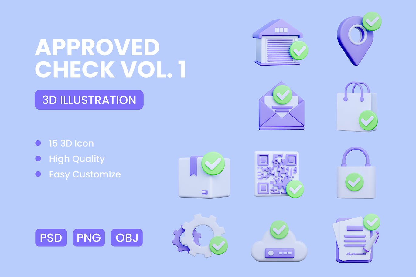 同意批准3D图标素材包v1 Approved 3D Icon Pack VOL. 1 图标素材 sucaiwan.com