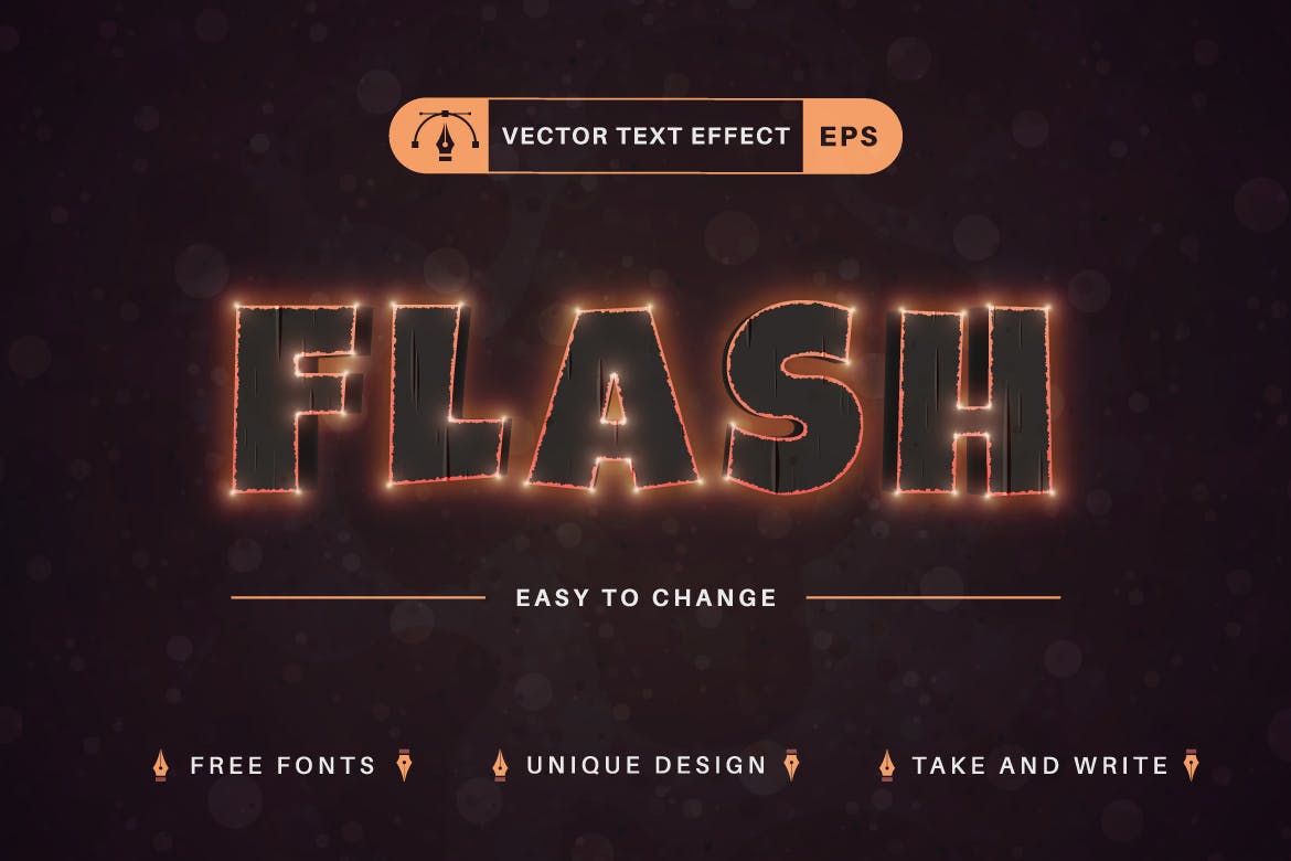 火苗余烬矢量文字效果字体样式 Ember – Editable Text Effect, Font Style 插件预设 sucaiwan.com