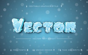 蓝色水状矢量文字效果字体样式 Drink Water – Editable Text Effect, Font Style