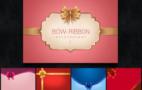蝴蝶结丝带背景素材v2 Bow Ribbon Backgrounds Col2