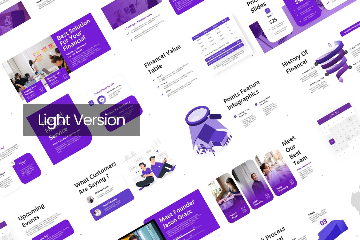 紫色金融财务Keynote演示文稿 Financel Purple Modern Financial Keynote 幻灯图表 sucaiwan.com
