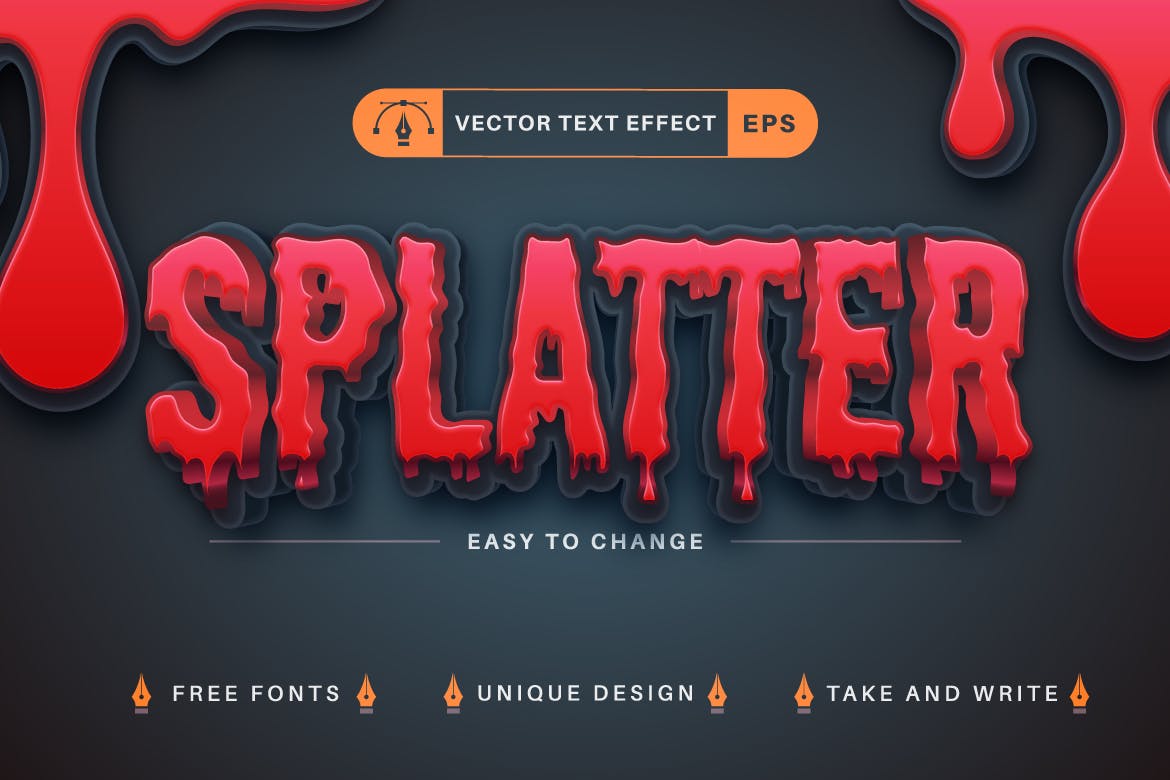 10种万圣节矢量文字效果字体样式 Set 10 Halloween Editable Text Effects, Font Style 设计素材 sucaiwan.com