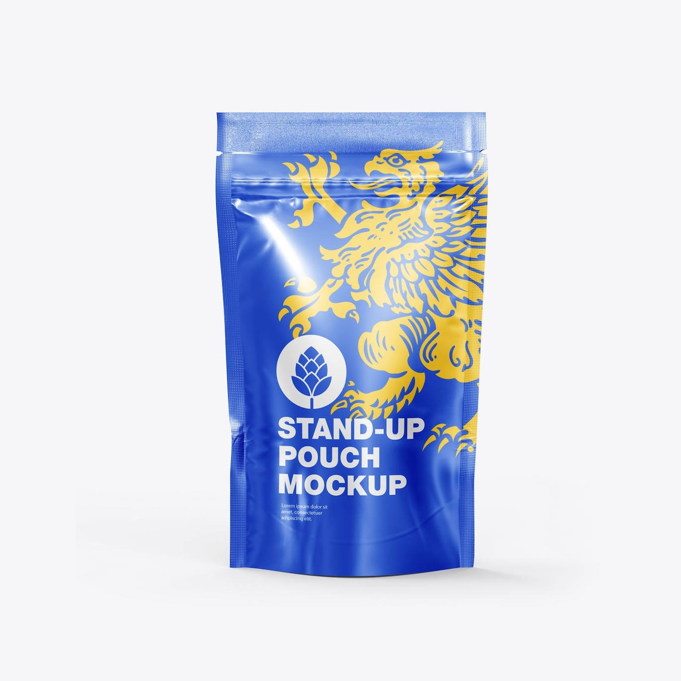 金属站立袋包装设计样机图 Set Metallic Stand-up Pouch Mockup 样机素材 sucaiwan.com