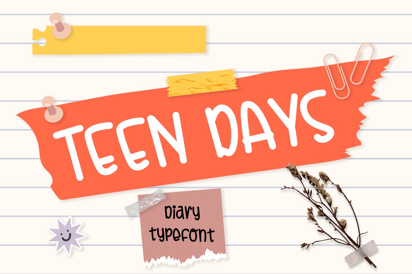 右倾斜个性衬线字体素材 Teen Days – Girly Kids Font 设计素材 第1张-素材湾丨精选海外优质设计素材资源 右倾斜个性衬线字体素材 Teen Days – Girly Kids Font 设计素材 sucaiwan.com
