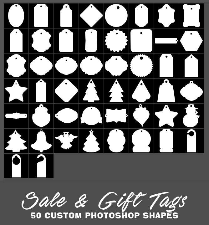 50个折扣标签PS形状，csh格式 设计素材 sucaiwan.com