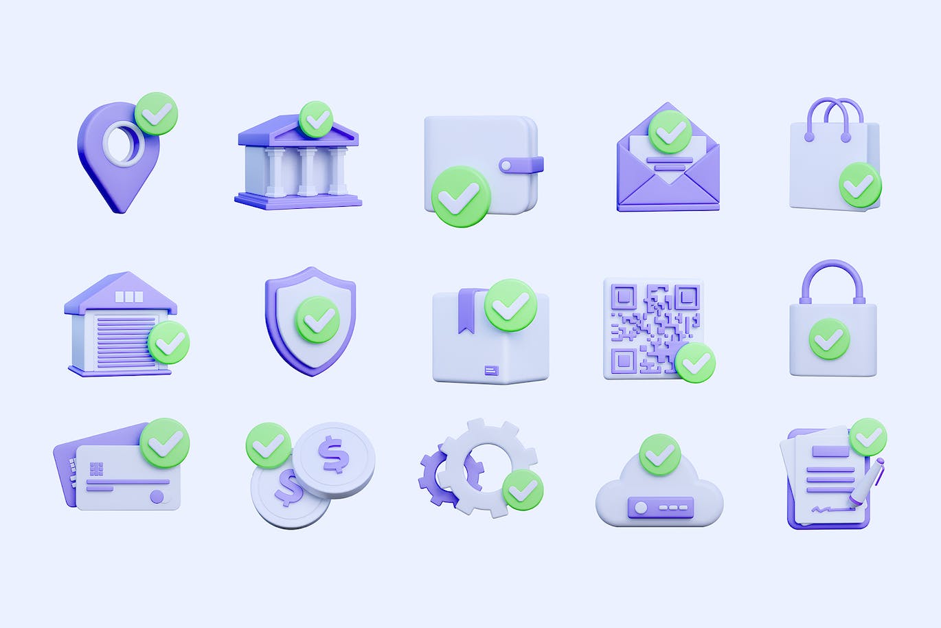 同意批准3D图标素材包v1 Approved 3D Icon Pack VOL. 1 图标素材 sucaiwan.com