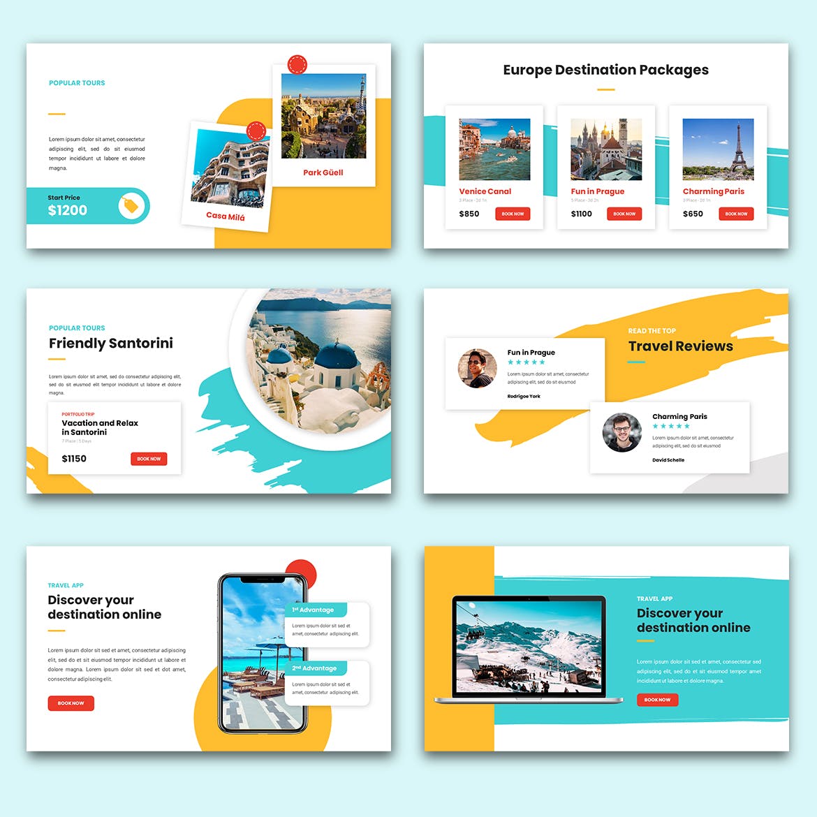 旅行社介绍谷歌幻灯片演示文稿模板 VAKANZ – Travel Agency Google Slide Template 幻灯图表 sucaiwan.com