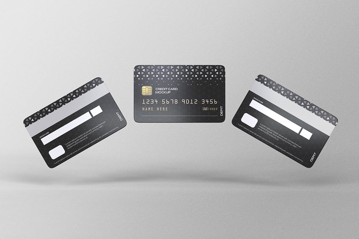 信用卡正反面设计展示样机psd模板 Credit Card Mockups 样机素材 sucaiwan.com