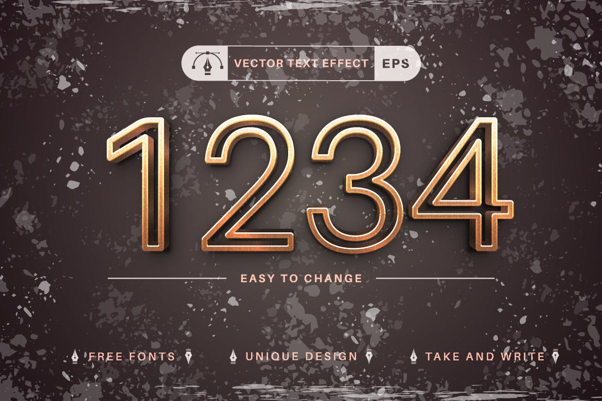 锈金属矢量文字效果字体样式 Rust – Editable Text Effect, Font Style 插件预设 sucaiwan.com