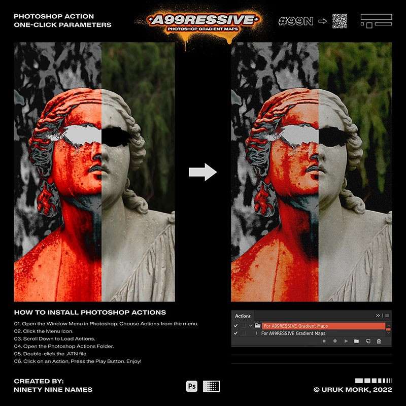 140个潮流酸性渐变色PS预设，grd格式 插件预设 sucaiwan.com