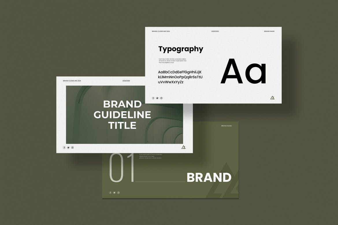 极简的品牌指南宣传画册模板 Minimal Brand Guideline Presentation Template 设计素材 sucaiwan.com