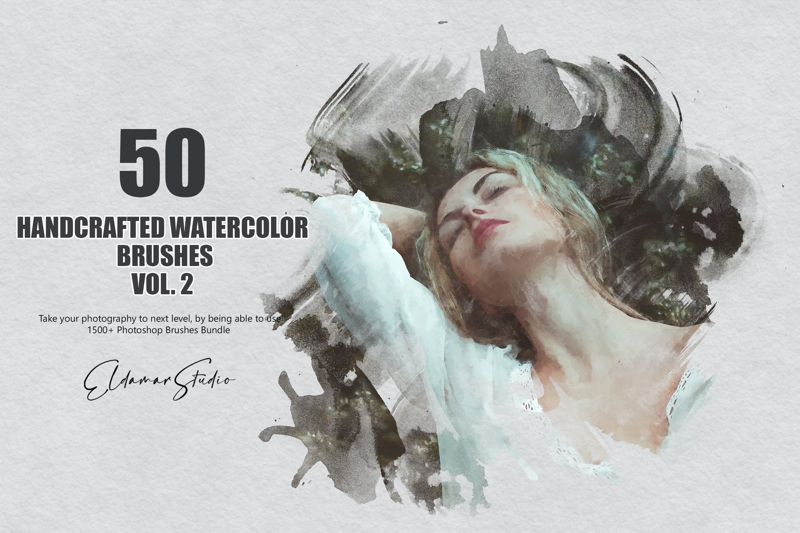 50个手工制作的绘画水彩ps笔刷v2 50 Handcrafted Watercolor Brushes – Vol. 2 笔刷资源 sucaiwan.com