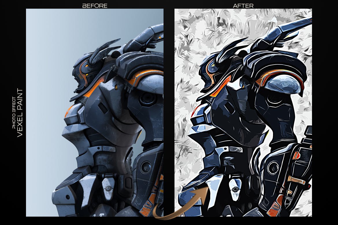 油画绘画PS照片效果模板 Vexel Painting Photoshop Effect 插件预设 sucaiwan.com