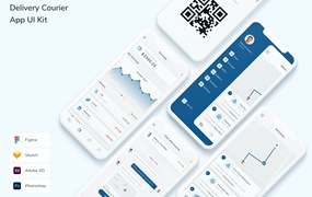 快递送货移动应用UI设计套件 Delivery Courier App UI Kit