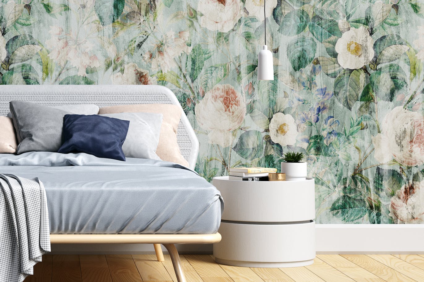 4个复古花卉枝叶背景壁纸 4 Antiqued Wallpapers 图片素材 sucaiwan.com