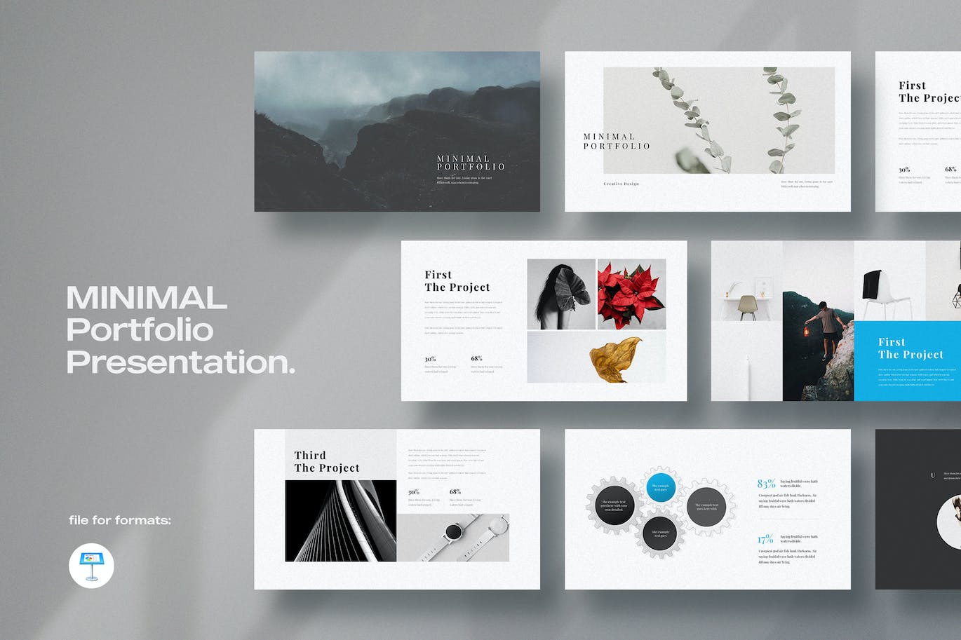 代表作品集演示文稿Keynote模板 Portfolio Keynote Template 幻灯图表 sucaiwan.com