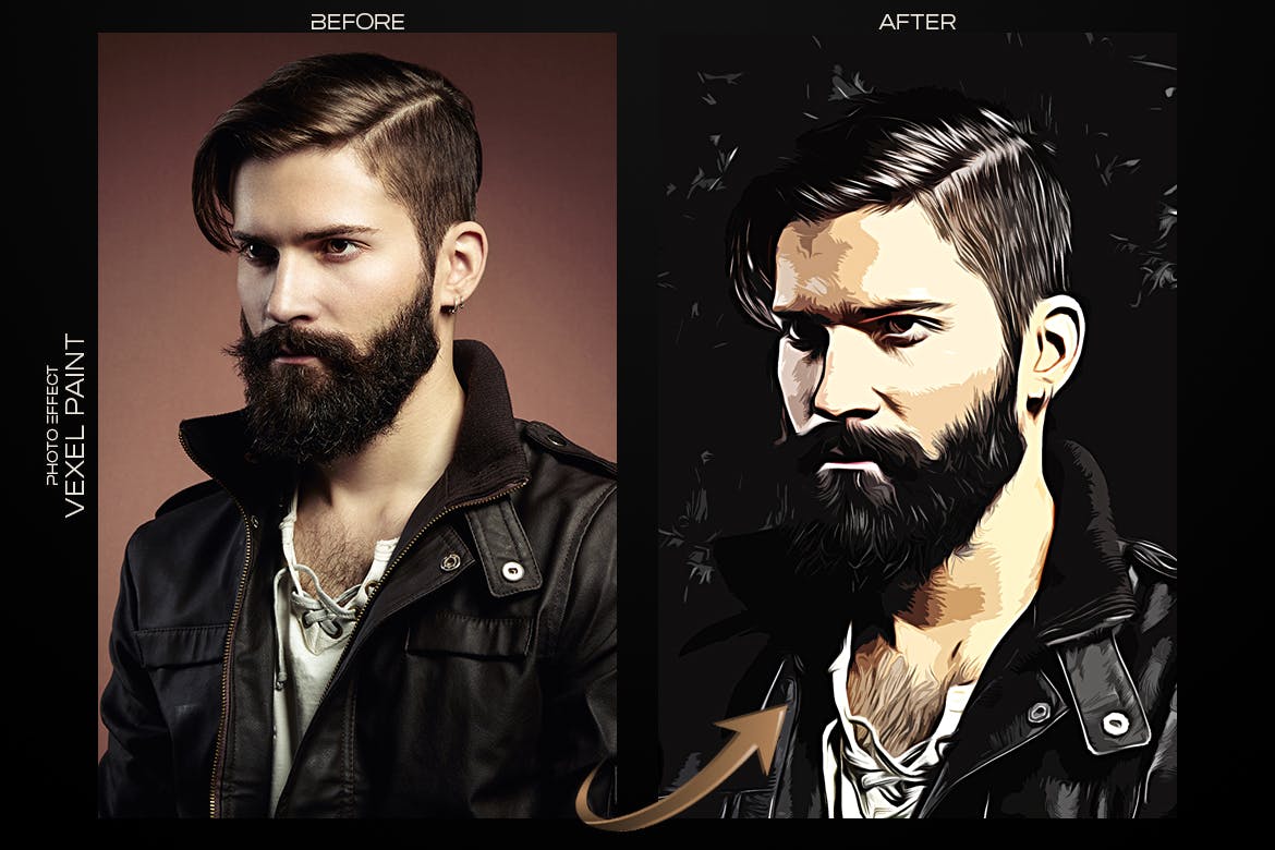 油画绘画PS照片效果模板 Vexel Painting Photoshop Effect 插件预设 sucaiwan.com