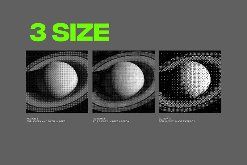 PS动作：复古未来主义8bit位点状图像噪声效果风格交叉位图atn预设 插件预设 sucaiwan.com