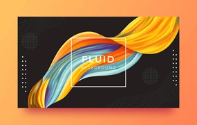 彩色液体抽象背景模板v3 Liquid Abstract Background
