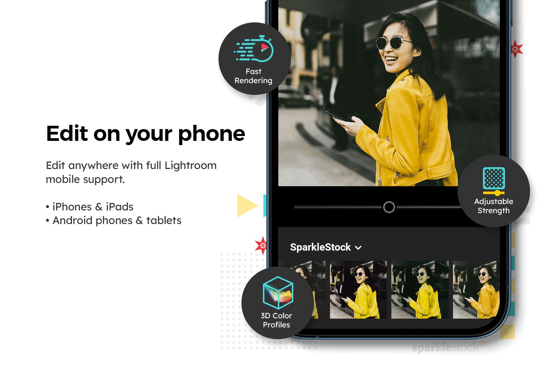 20个夸张怪诞风格街拍亮黄色人像LR预设Lightroom和LUT预设 插件预设 sucaiwan.com
