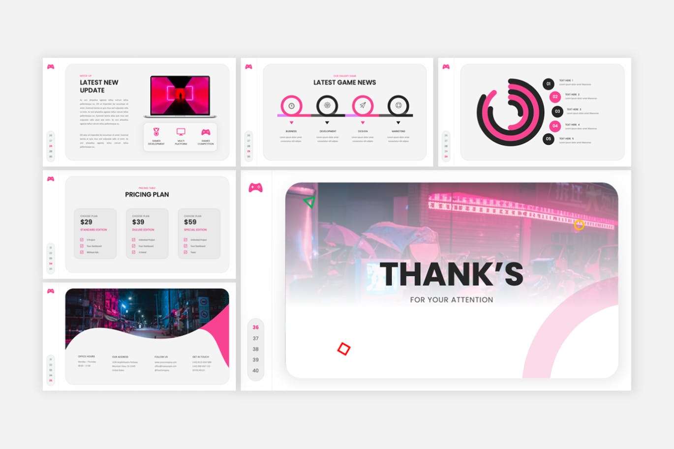 游戏工作室Powerpoint模板下载 Everwork – Gaming Studio PowerPoint Template 幻灯图表 sucaiwan.com