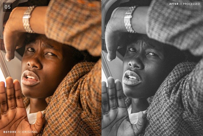 7个深沉丰富人像肖像街拍黑白BW Lightroom预设 插件预设 sucaiwan.com