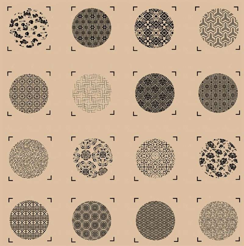 38种古风背景图案PS和Procereate笔刷套装 笔刷资源 sucaiwan.com