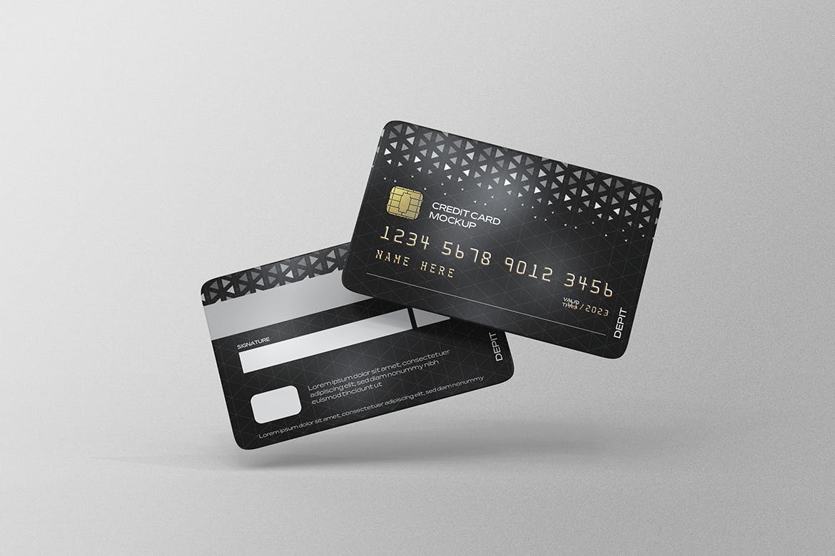 信用卡展示效果图样机psd模板 Credit Card Mockups 样机素材 sucaiwan.com
