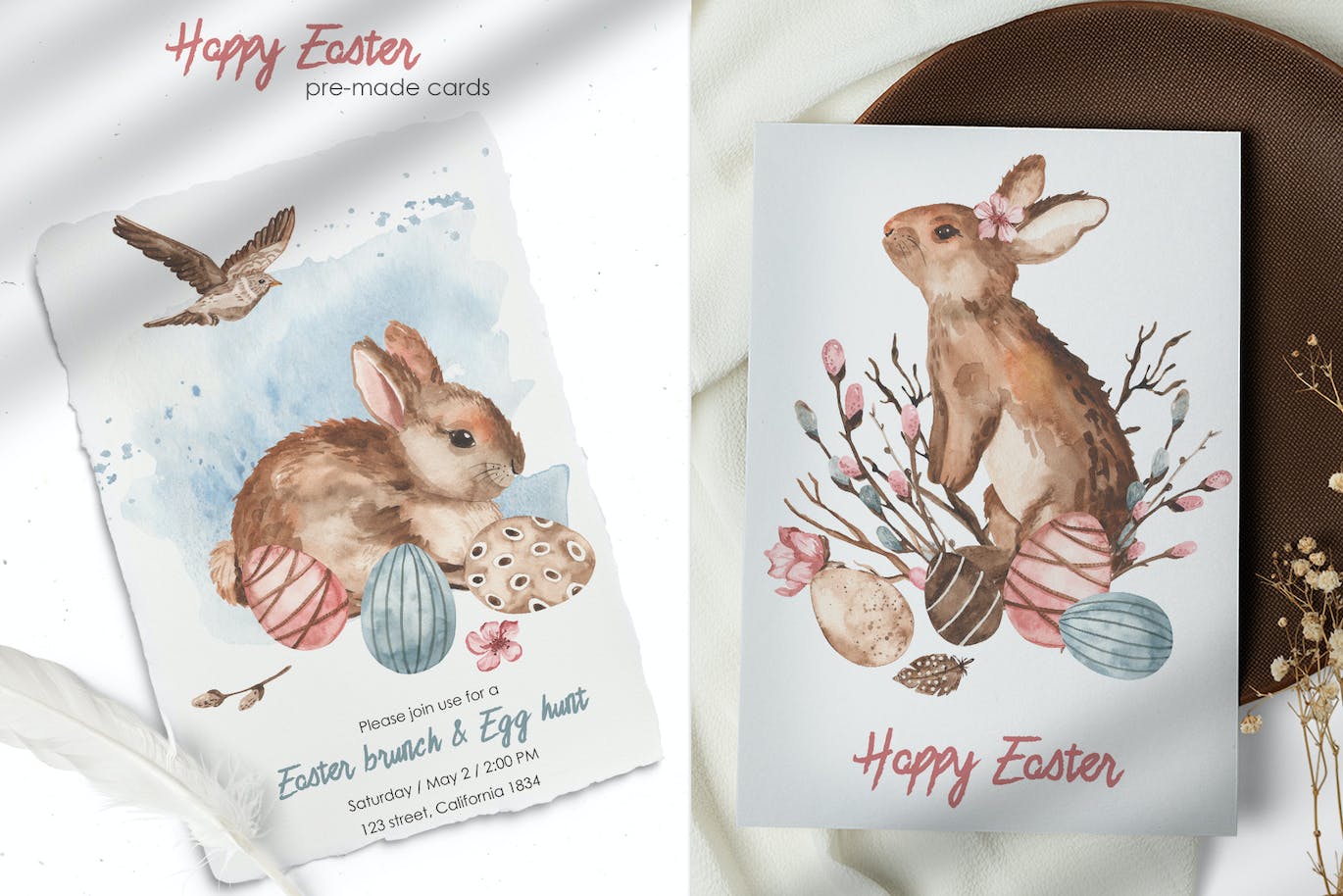 复活节快乐元素水彩画集 Happy Easter watercolor 图片素材 sucaiwan.com