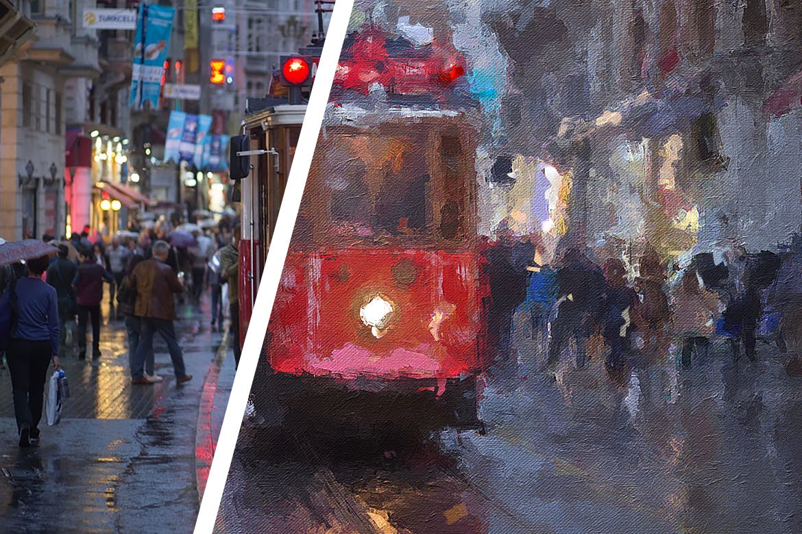 油漆绘画效果生成PS动作 IMPRESSION Painting Action for Photoshop 插件预设 sucaiwan.com