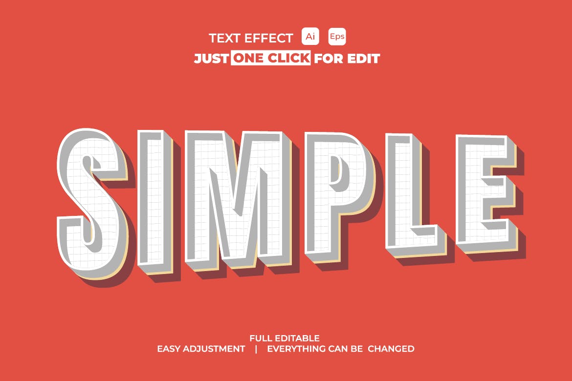 3D立体白色网格矢量文本/文字效果样式素材v24 Text Effect Vol 24 插件预设 sucaiwan.com