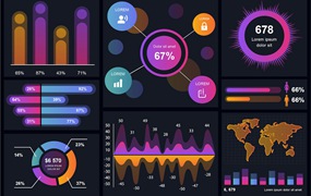 占比比例信息数据图表设计矢量模板 Infographics Design Template