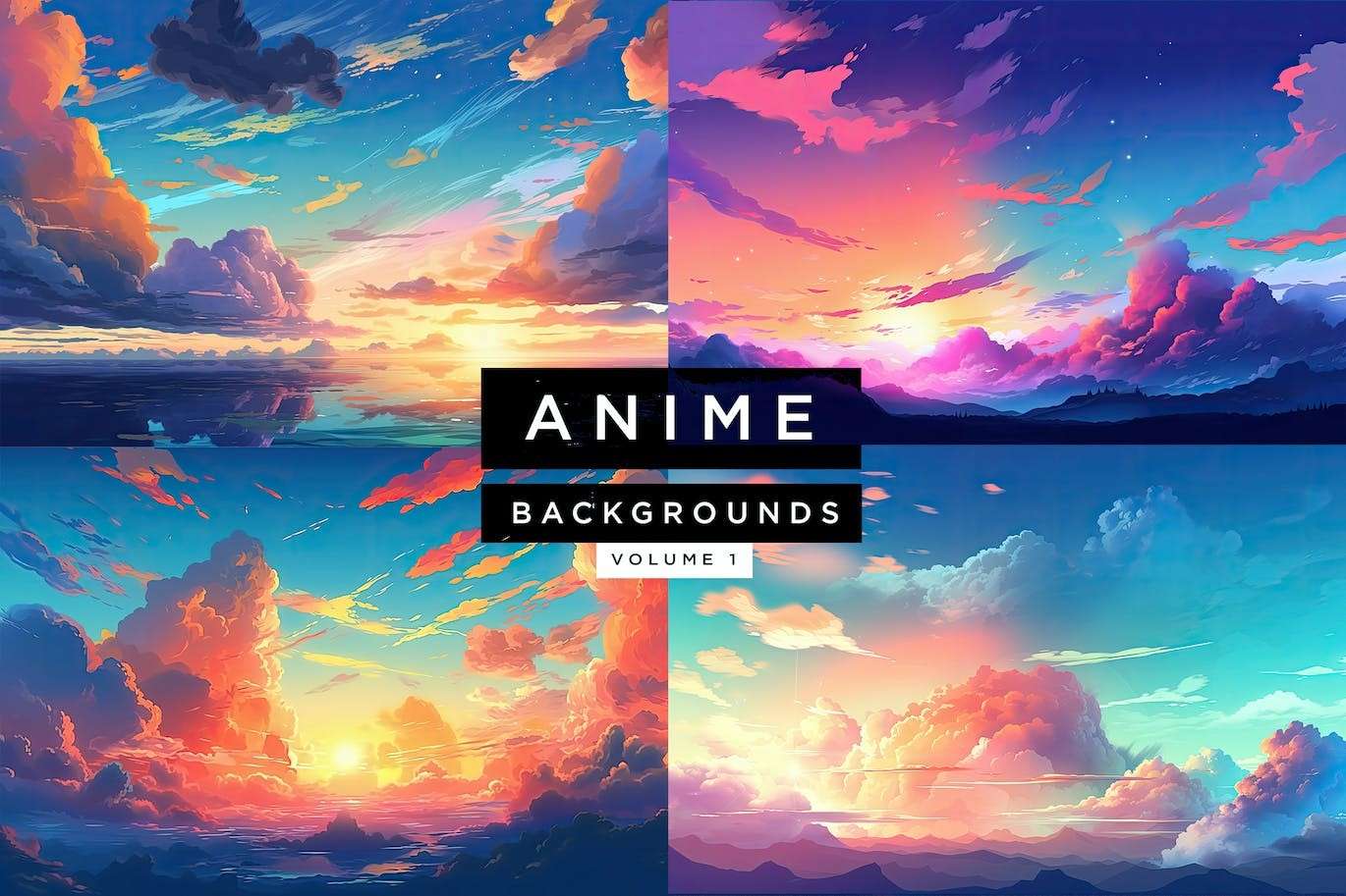 21张动漫风格天空背景图素材JPG 图片素材 sucaiwan.com