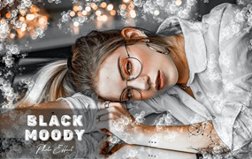 铅笔素描气泡特效PS动作 Black Moody Photoshop Action